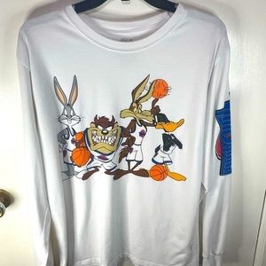space‎ jam shirt long sleeve sz M tune squad Jordan And Lebron Movie Bugs Bunny
